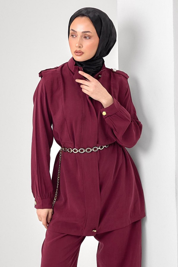 Tesettür İkili Takım N7202 Bordo Tesettür İkili Takım N7202 Bordo