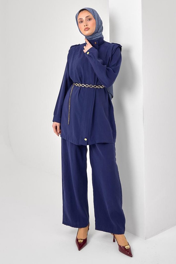 Tesettür İkili Takım N7202 Lacivert