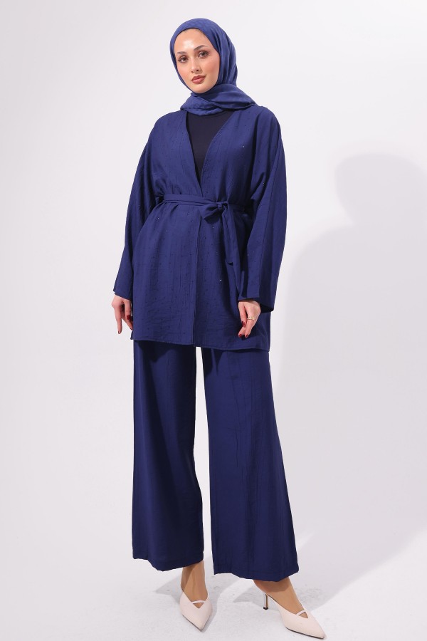 Taşlı İkili Takım N7157 Lacivert