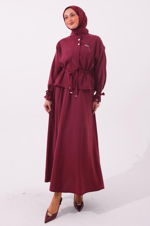 Broşlu İkili Takım N7192 Bordo Broşlu İkili Takım N7192 Bordo