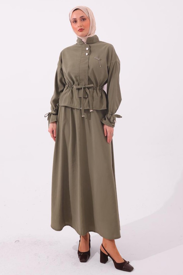 Broşlu İkili Takım N7192 Yeşil Broşlu İkili Takım N7192 Yeşil