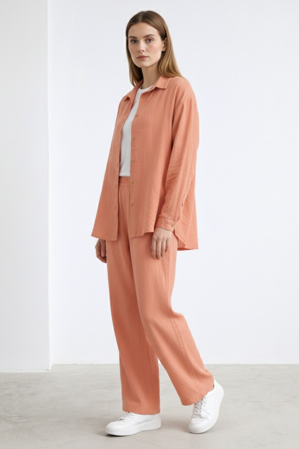 Keten İkili Takım B6710 Somon Keten İkili Takım B6710 Somon