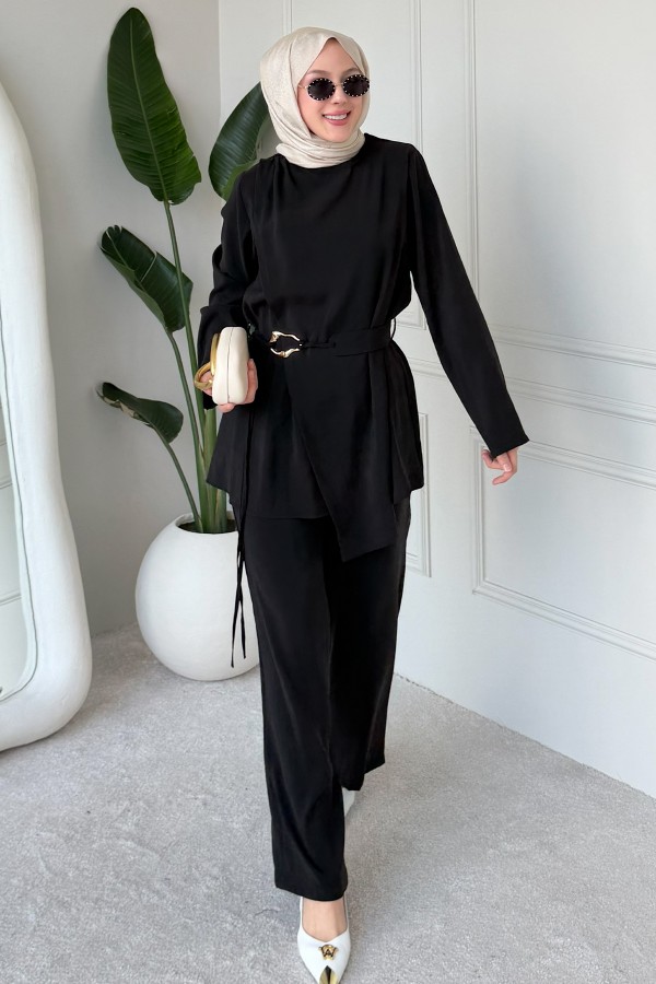 Tokalı İkili Takım M3004 Siyah Tokalı İkili Takım M3004 Siyah