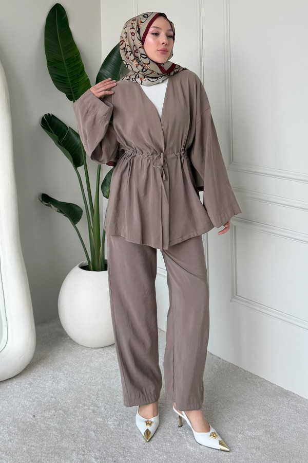 Bağlamalı İkili Takım M3005 Vizon Bağlamalı İkili Takım M3005 Vizon