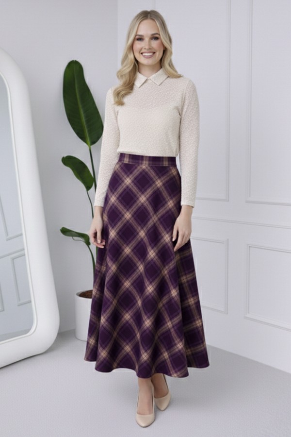 Ekoseli Saten Etek A60627 Mor