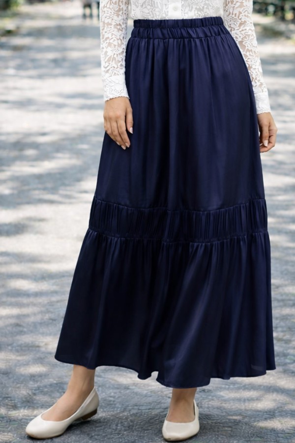 Beli Lastikli Etek A60659 Lacivert