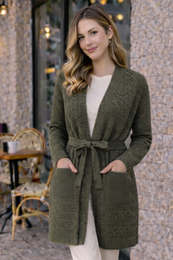 Yazlık Pamuk Hırka R4348 Haki