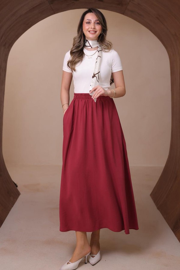 Modal Etek N218 Gül Kurusu