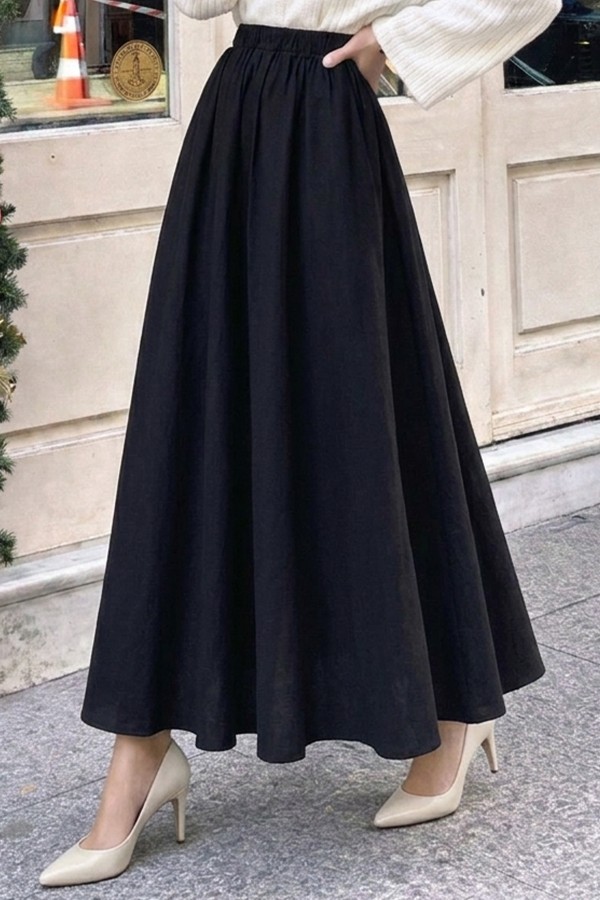 Modal Etek N218 Siyah Modal Etek N218 Siyah