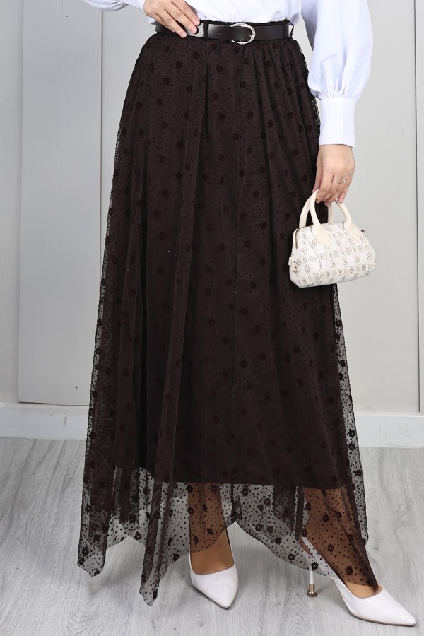 Flok Tül Etek N2700 Kahverengi Flok Tül Etek N2700 Kahverengi