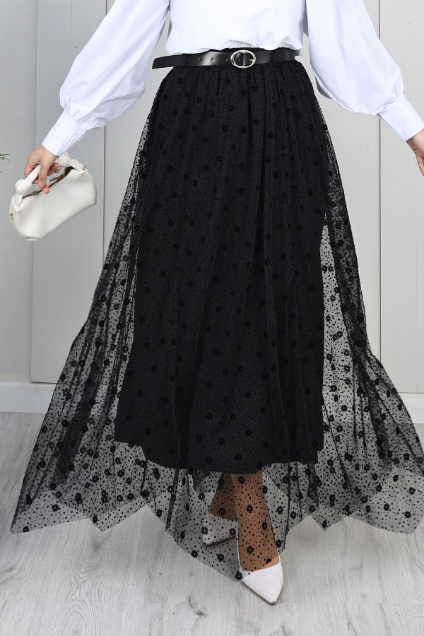 Flok Tül Etek N2700 Siyah