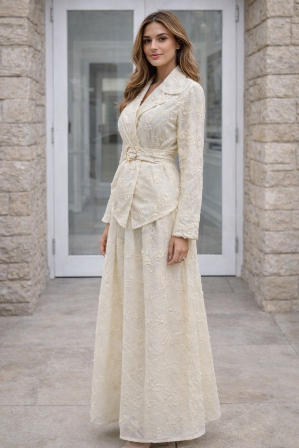 Kabartmalı Brodetakım N8112 Krem Kabartmalı Brodetakım N8112 Krem