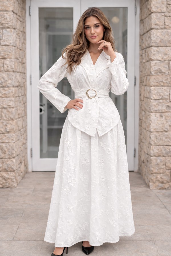 Kabartmalı Brodetakım N8112 Beyaz Kabartmalı Brodetakım N8112 Beyaz