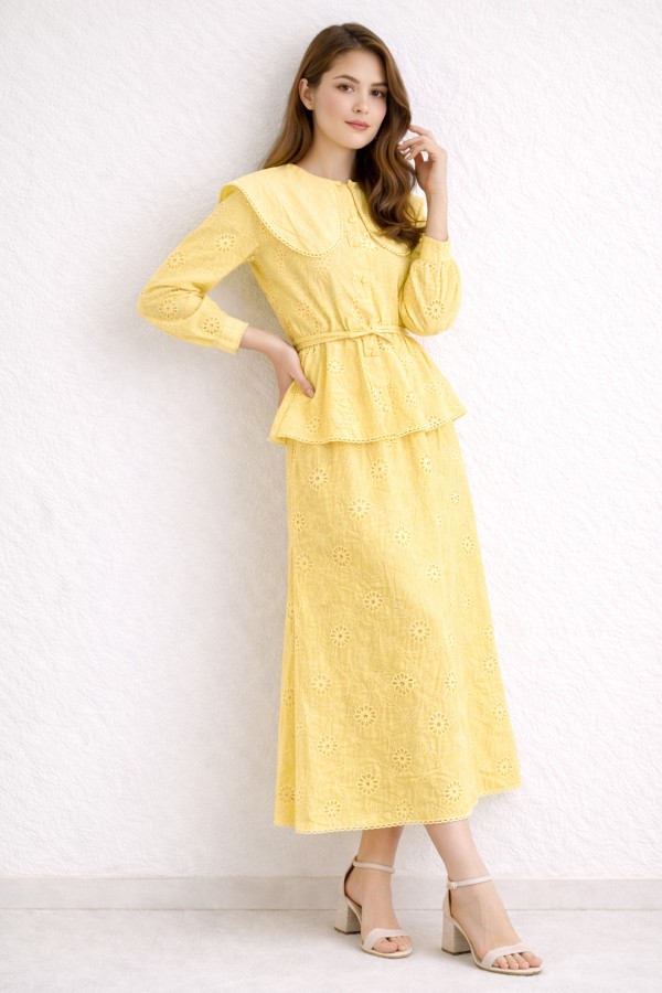 Bebe Yaka Fisto İkili Takım A7008 Sarı