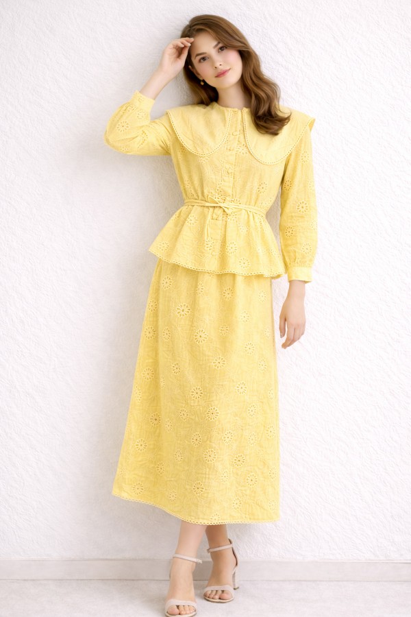 Bebe Yaka Fisto İkili Takım A7008 Sarı