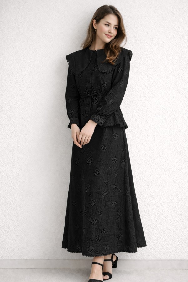 Bebe Yaka Fisto İkili Takım A7008 Siyah