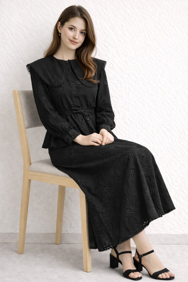 Bebe Yaka Fisto İkili Takım A7008 Siyah