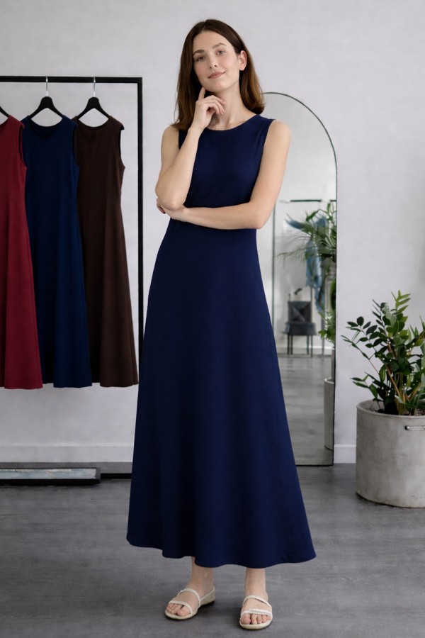 Kolsuz İçlik Elbise N8102 Lacivert Kolsuz İçlik Elbise N8102 Lacivert