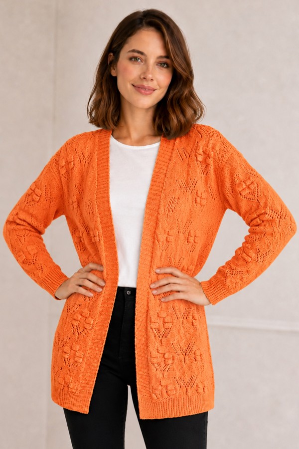 Yazlık Pamuk Hırka R4551 Oranj