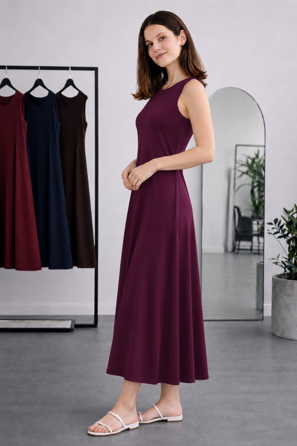Kolsuz İçlik Elbise N8102 Mor Kolsuz İçlik Elbise N8102 Mor