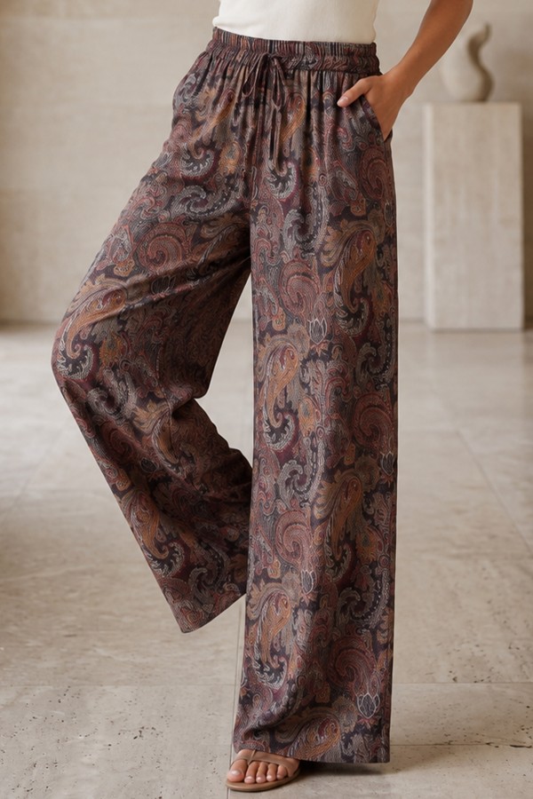 Etnik Desen Salaş Pantolon S2395 Kahverengi Etnik Desen Salaş Pantolon S2395 Kahverengi