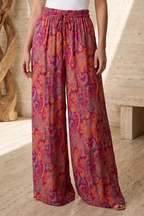 Etnik Desen Salaş Pantolon S2395 Mürdüm Etnik Desen Salaş Pantolon S2395 Mürdüm