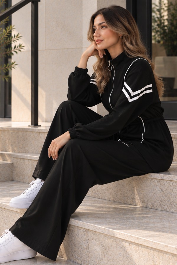 Biyeli Spor İkili Takım N8290 Siyah